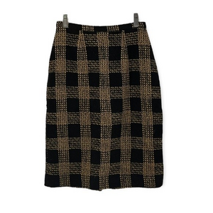 Lana Studio Canada Black/Brown Plaid Wool‎ Blend Pencil Skirt Size 4